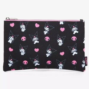 SANRIO KUROMI Poses MAKEUP BAG! Zips Hello Kitty Friends Cute Kawaii Skull Heart